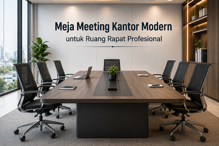 Meja meeting kantor modern untuk ruang rapat profesional di Bali - Angkasa Office